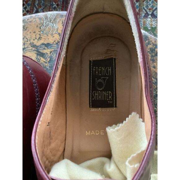 French Shriner Sterling Men Oxford Shoes Size 9.5D Oxford Burgundy-Merlot SHARP main image 4